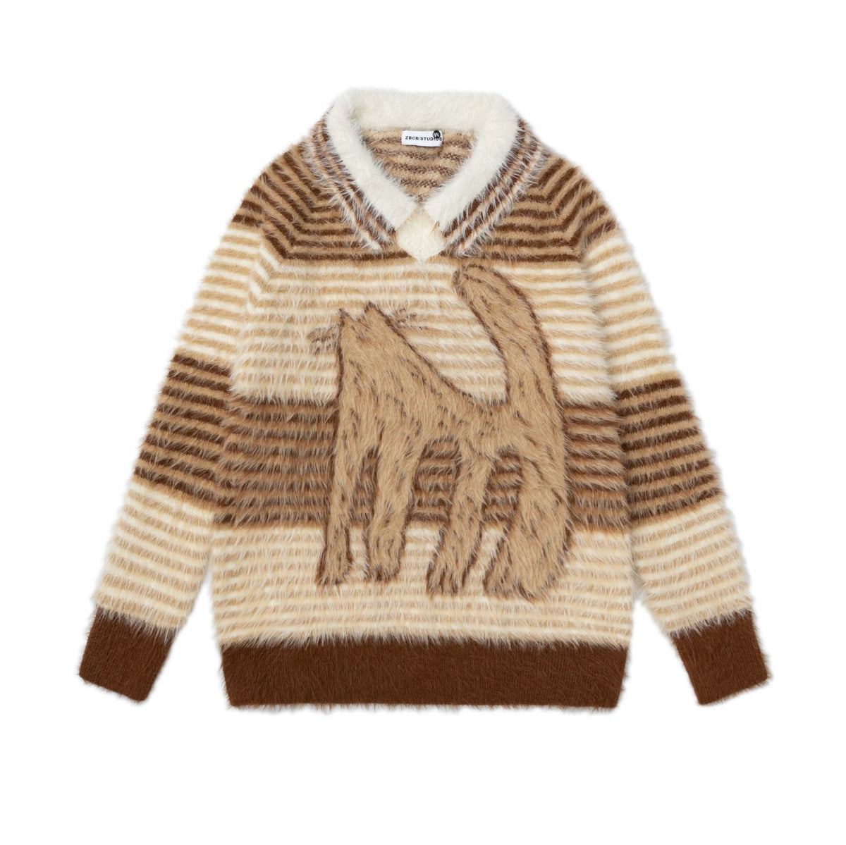 V-neck jacquard sweater