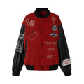 Embroidered letter baseball jacket