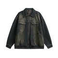 Washed denim jacket structural workwear jacket