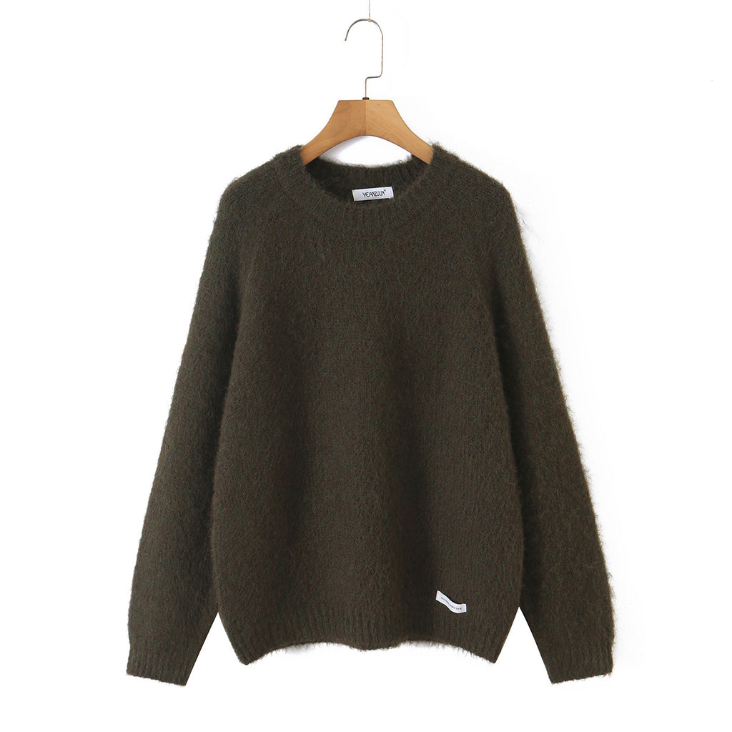 Women's  Loose Round Neck Pullover Sweater