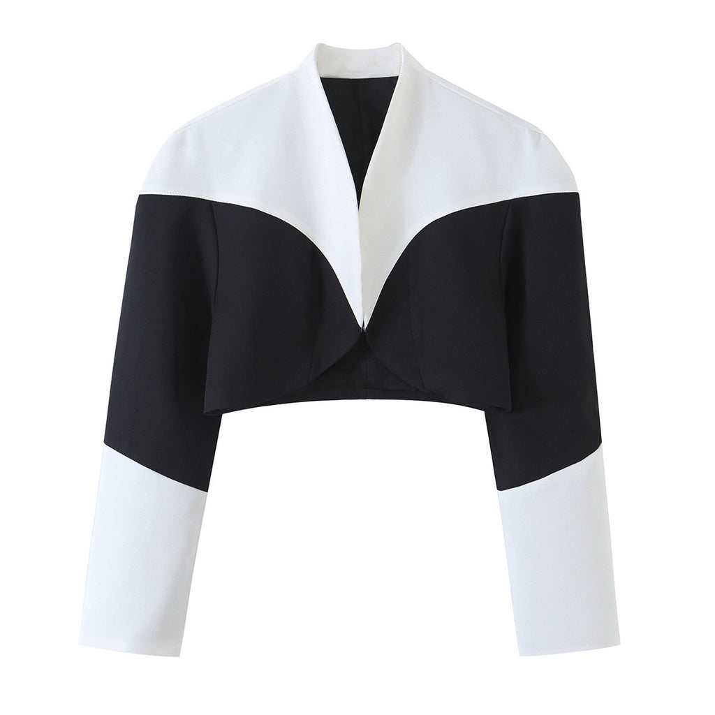 Irregular patchwork suit jacket+pants suit for women