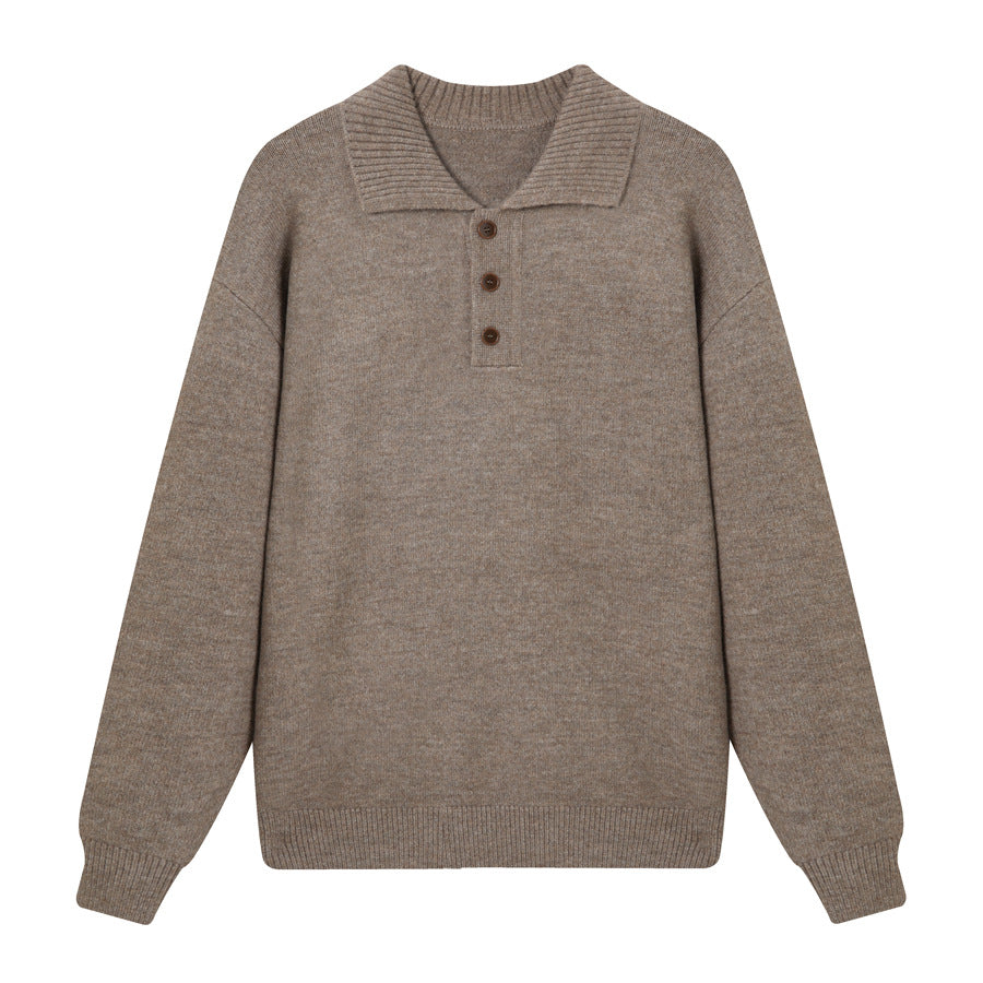 Collar loose long sleeved sweater