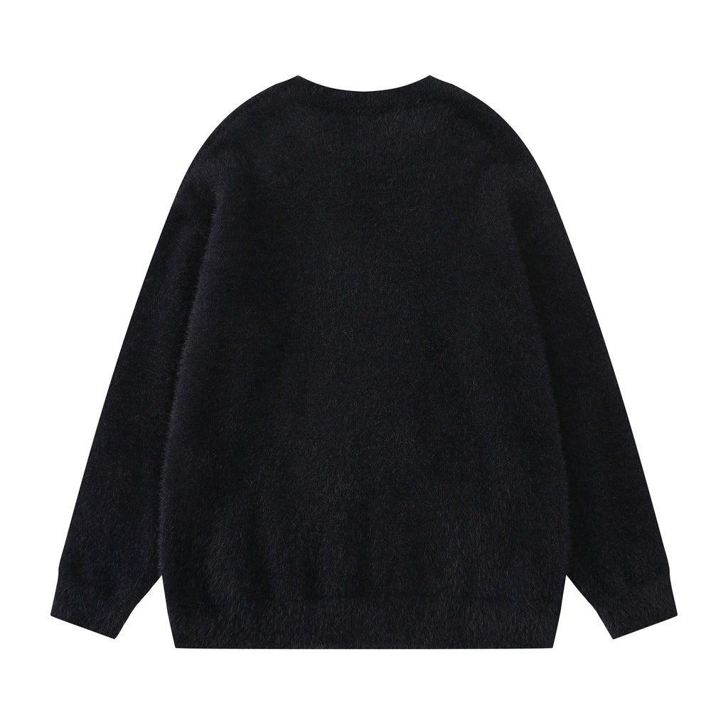 Dog jacquard headscarf sweater