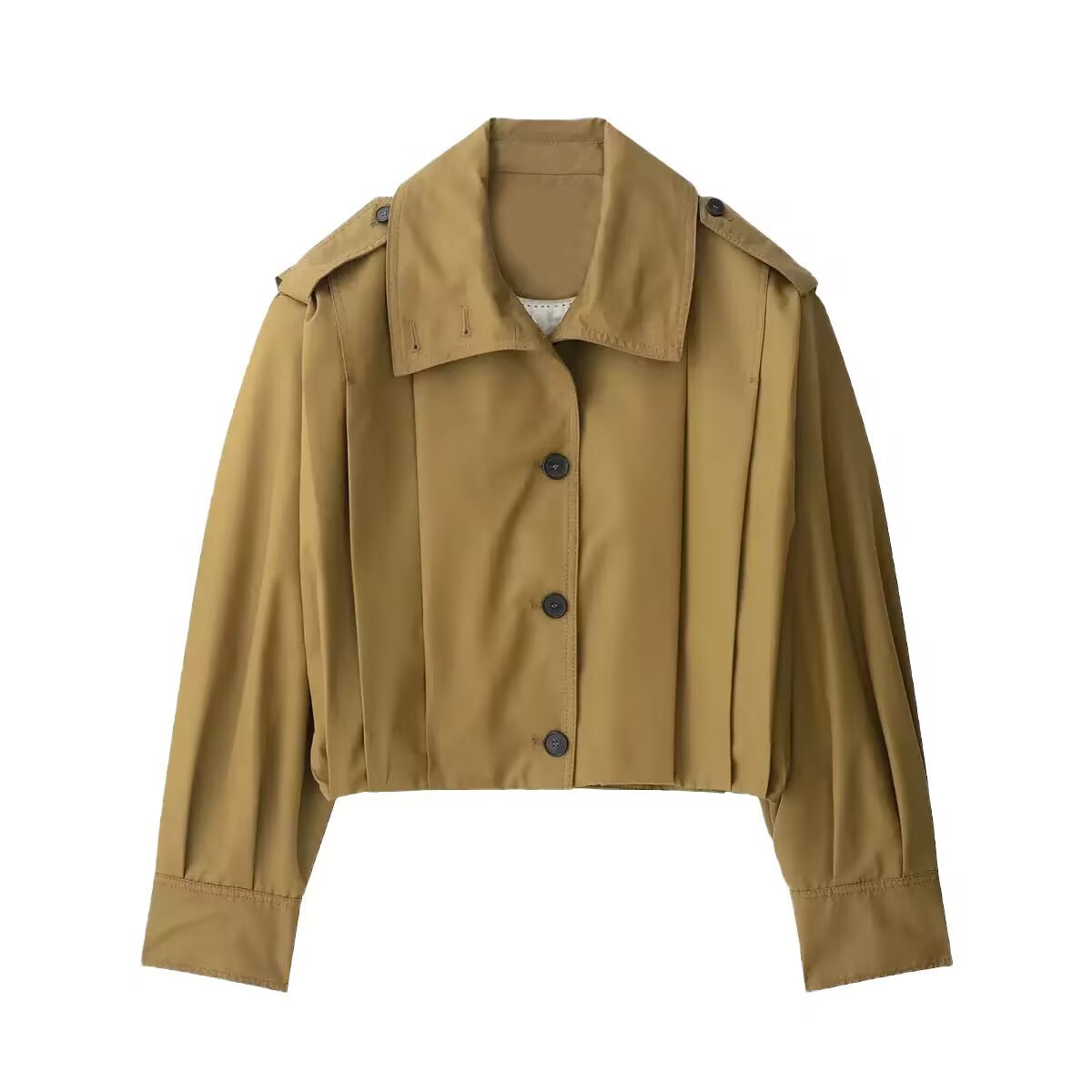 Collar pleated decorative women's jacket jacket