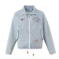 Vertical striped denim jacket
