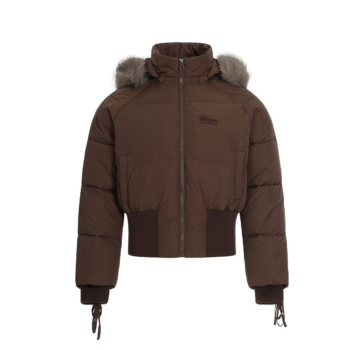 Wool collar jacket short cotton jacket