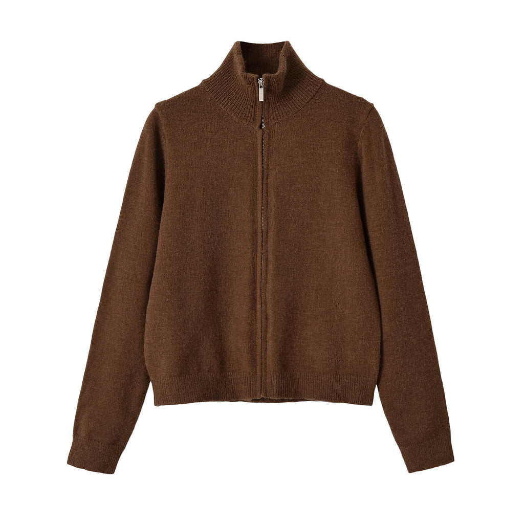 Zipper cardigan sweater