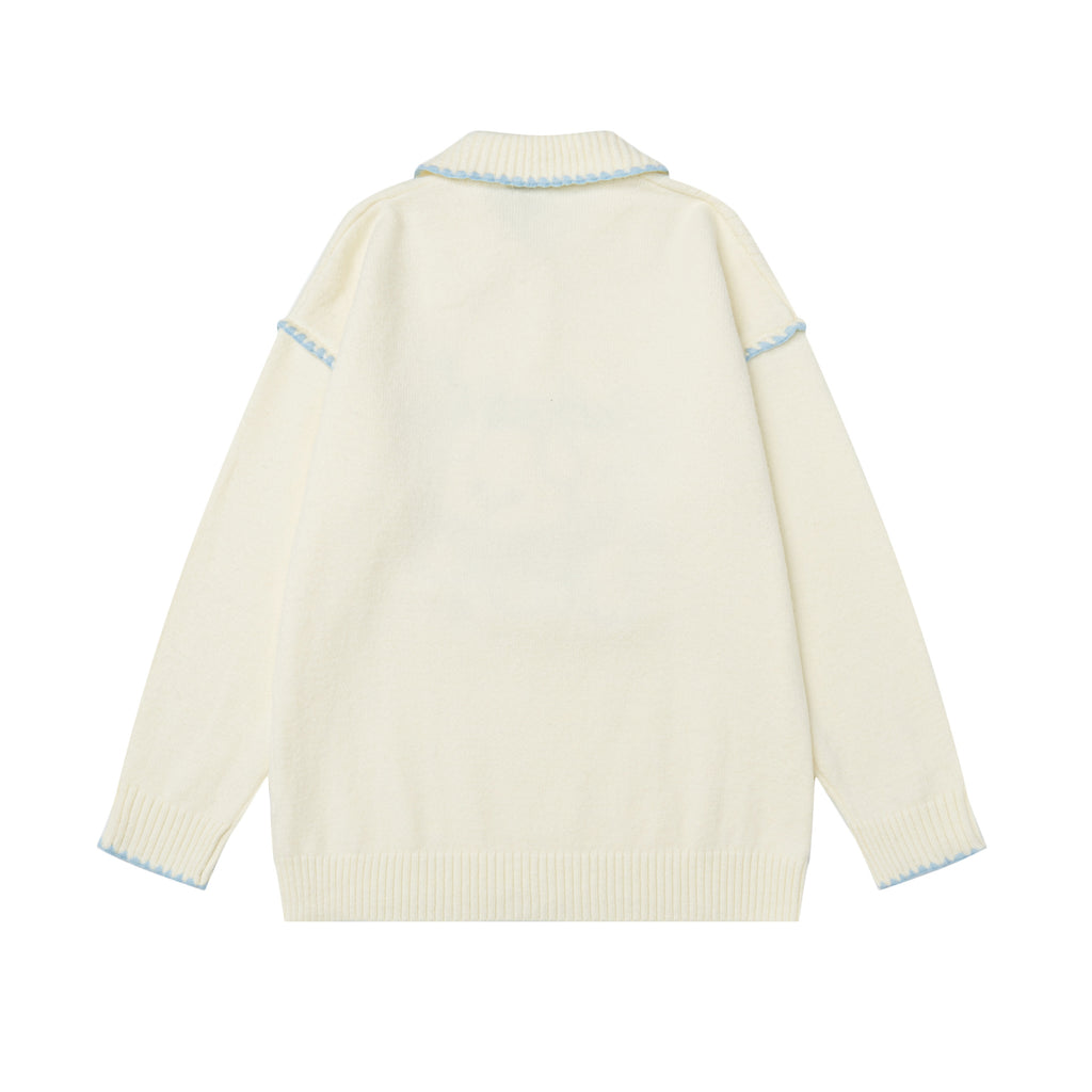 Plush puppy design sweater