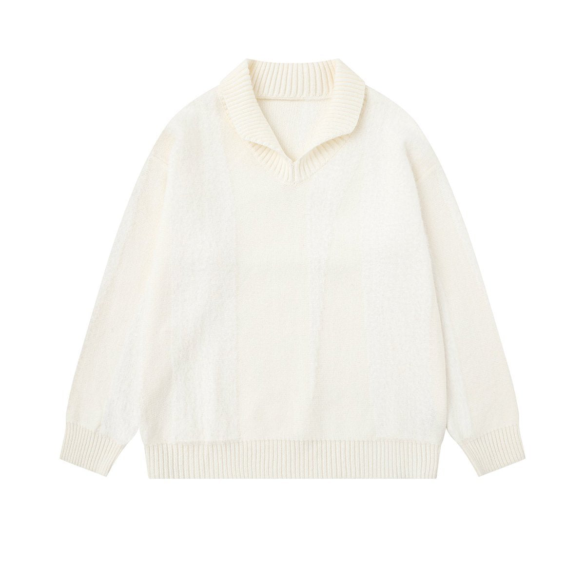 Simple collar solid color sweater