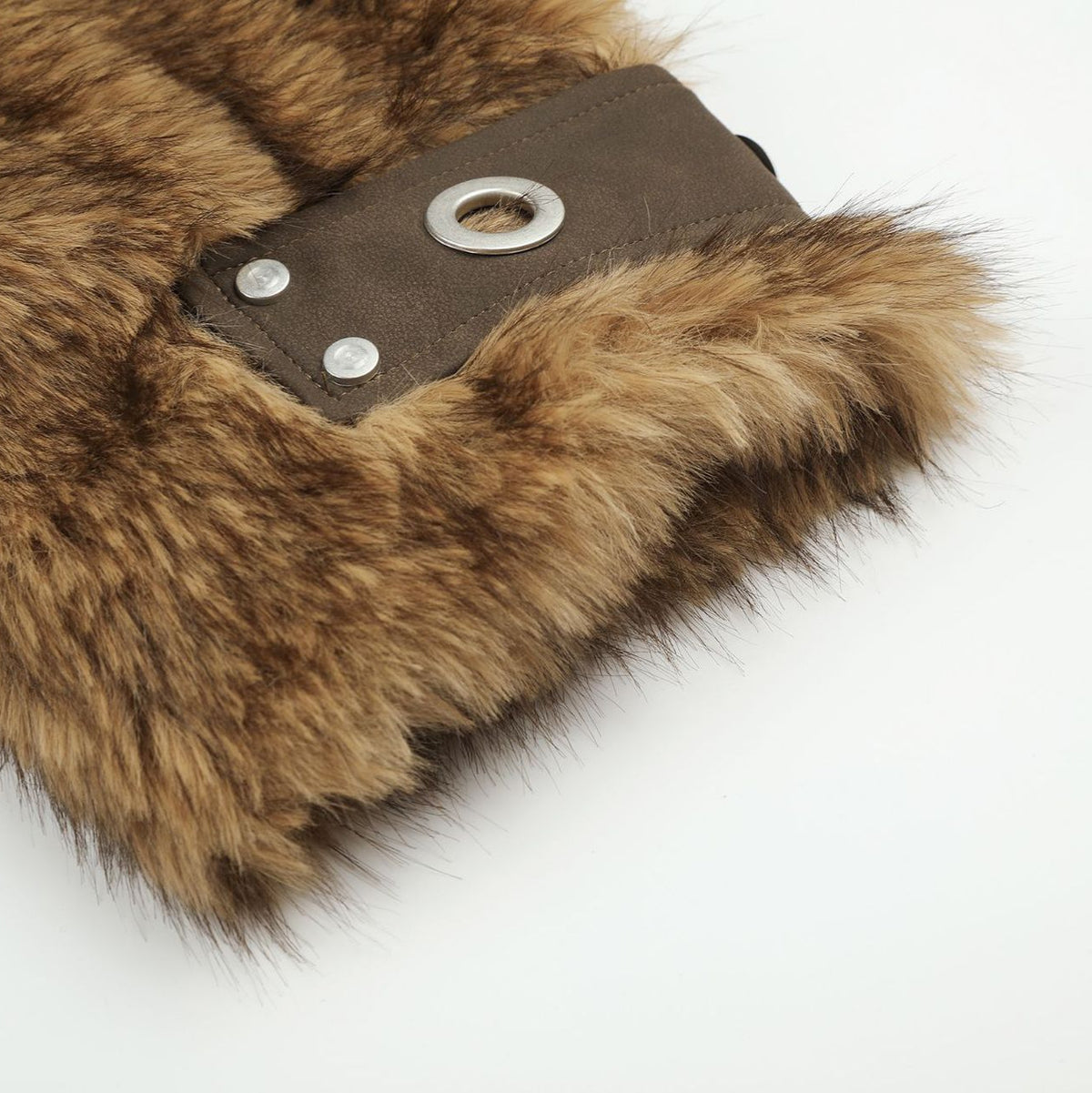 Furry Hooded Double Zipper Cropped Coat