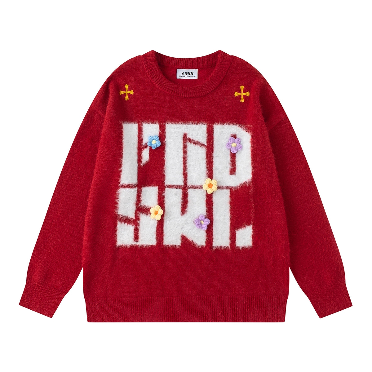 Letter flower decorative sweater