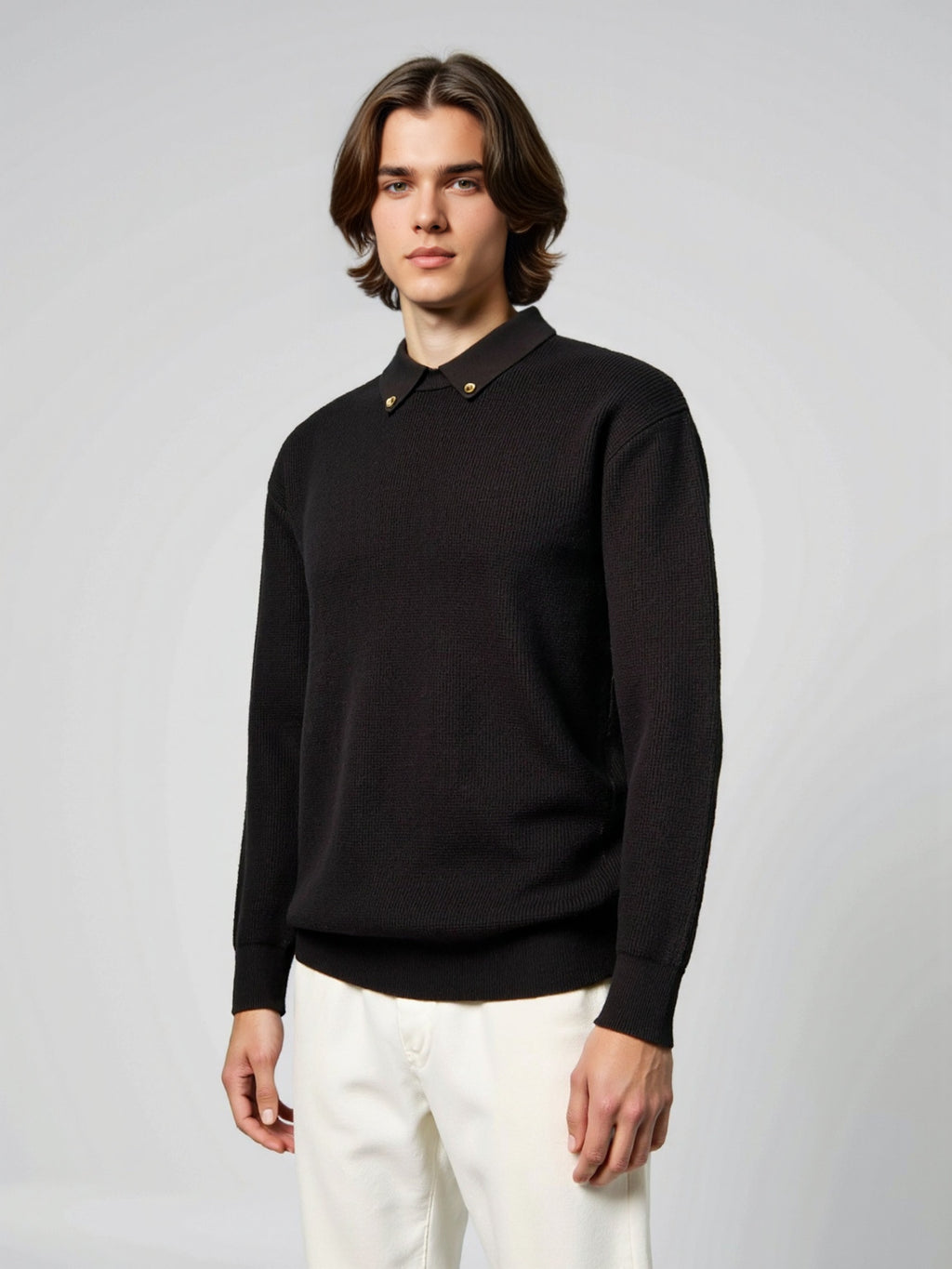 Collar long sleeved woolen man