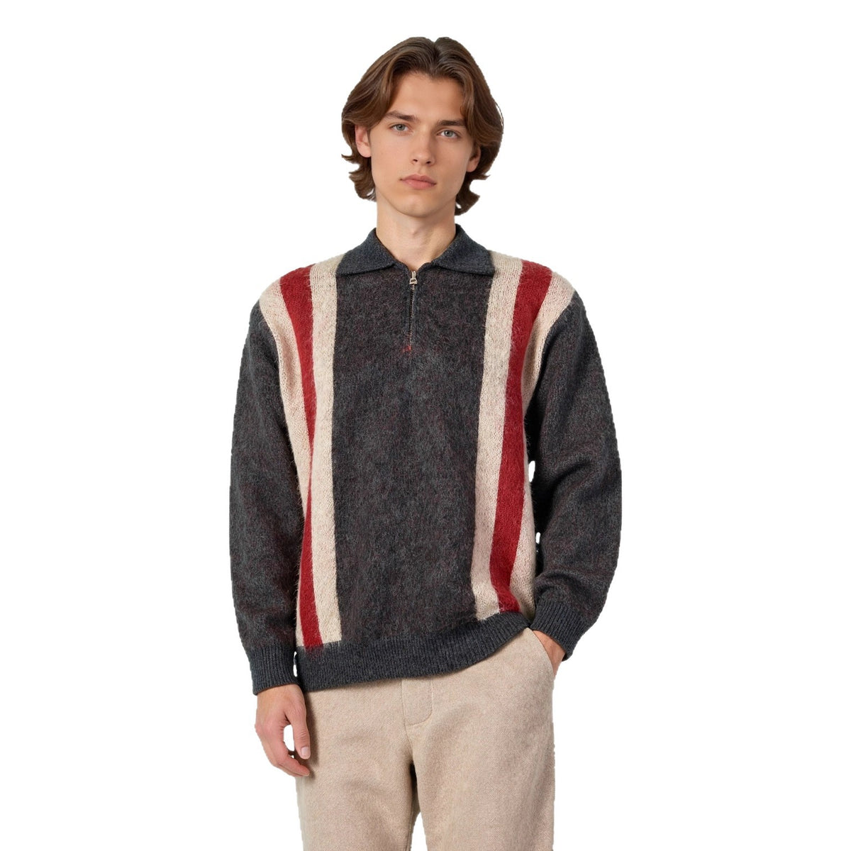 Collar long sleeved sweater