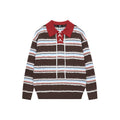 Twisted striped tied sweater
